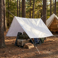 Store voile d'ombrage, Auvent de jardin blanc renforcé 4 x 6 mètres 90 gr/m2 avec œillets