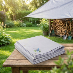 White reinforced awning 3 x 5 meters 90 gr/m2 with eyelets