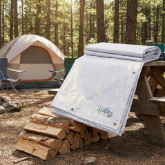 Tenda rinforzata bianca 90 gr/m2 con occhielli