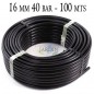 Tuyau polyéthylène agricole 16mm 40 bar 100m noir, Tuyau d'arrosage PE haute pression