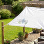 White reinforced awning 2 x 3 meters 90 gr/m2 with eyelets