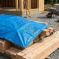 Blue reinforced awning 6 x 10 meters 90 gr/m2 with eyelets