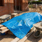 Blue reinforced awning 4 x 6 meters 90 gr/m2 with eyelets