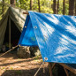 Toldo Reforzado azul 4x6 m | 90 gr/m² | Ojales Metálicos | Impermeable y Resistente | Jardín, Camping y Protección Exterior