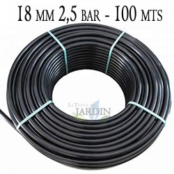 Tube Polyéthylène 18mm | Tube Agricole 18mm 2,5 bar 100 mètres | Tube d'irrigation 18mm | Tuyau d'irrigation 18 mm.