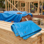 Verstärktes Sonnensegel blau 2 x 3 Meter 90 gr/m2 mit Ösen