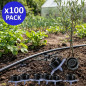 Pacote com 100 gotejadores de irrigação destacáveis, 8 litros/hora, fluxo turbulento, ideais para irrigação eficiente em jardins