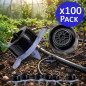 Lot de 100 goutteurs détachables, débit de 4 litres/heure, jet turbulent, idéal pour une irrigation efficace des jardins et des Lot de 100 goutteurs détachables, débit de 4 litres/heure, jet turbulent, idéal pour une irrigation efficace des jardins et des