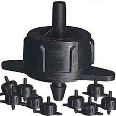 100 gocciolatori autocompensanti da 4 litri/ora, smontabili. Gocciolatore forato adatto per microtubi.