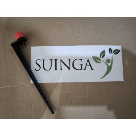 100 x Adjustable Dripper 0-50 L/h with Stake for Drip Irrigation of Flower Pots, Adjustable Sprinklers