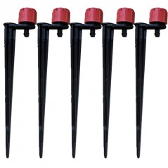 100 goutteurs réglables 0-50 l/h avec piquet pour arrosage goutte à goutte des pots de fleurs, arroseurs réglables