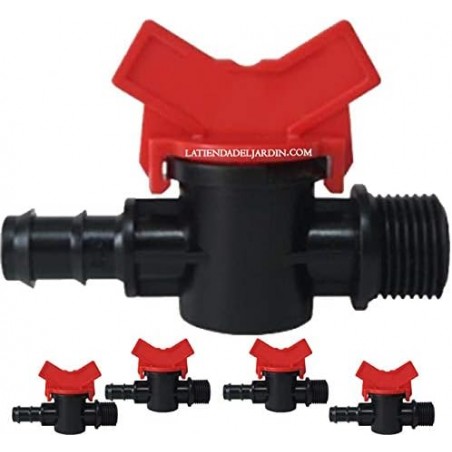 25 x Llave de paso riego goteo 16mm x 3/4''