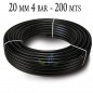 Tuyau d'arrosage PE 20mm 200m, 4 bar, polyéthylène agricole 20 mm noir