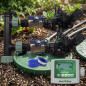 Sistema de irrigação automática de jardim de 2 zonas com controlador ESP 9V e válvulas solenoides Rain Bird HV 1" 9V