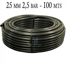 Tube Polyéthylène 25mm | Tube Agricole 25mm 2,5 bar 100 mètres | Tube d'irrigation 25mm | Tuyau d'irrigation 25 mm.