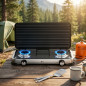 Réchaud à gaz 2 brûleurs avec couvercle | Cuisinière portable | Gaz butane et propane | Corps en acier inoxydable | Chaleur régl