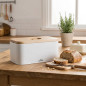 Panera Estilo Nórdico | Con Tabla de Corte en Tapa | 30 x 18 x 12,5 cm | Blanco Mate | Diseño Funcional y Compacto Panera Estilo Nórdico | Con Tabla de Corte en Tapa | 30 x 18 x 12,5 cm | Blanco Mate | Diseño Funcional y Compacto