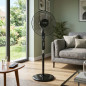 Ventilador de pé de 60 W com 3 velocidades, preto