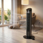 Tower fan 50W with remote control, black color
