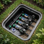 Sistema de irrigação automática de jardim de 4 zonas com controlador ELC401 e válvulas solenoides Rain Bird HV de 1" e 24 V
