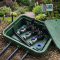 Sistema de irrigação automática de jardim de 3 zonas com controlador ELC401 e válvulas solenoides Rain Bird HV de 1" e 24 V Sistema de irrigação automática de jardim de 3 zonas com controlador ELC401 e válvulas solenoides Rain Bird HV de 1" e 24 V