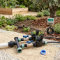 Sistema de irrigação automática de jardim de 2 zonas com controlador ESP 9V e válvulas solenoides Rain Bird HV 1" 9V