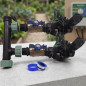 Sistema de irrigação automática de jardim de 2 zonas com controlador ESP 9V e válvulas solenoides Rain Bird HV 1" 9V