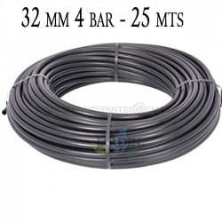 Tuyau d'arrosage PE 32mm 25m, 4 bar, polyéthylène agricole 32 mm noir