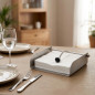 Servilletero Metálico | Acero Inoxidable | 18x19x5 cm | Cocina Mesa | Diseño Moderno | Resistente | Organización Servilletas