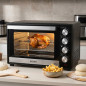 Elektro-Tischbackofen Konvention und Rotisserie 45L. 2000W. Temperatur bis zu 230ºC, Timer mit Aus 60Min. Farbe schwarz.