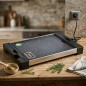 Plancha électrique, antiadhésive, 2400 W, Résistant aux rayures, nettoyage facile, 40 x 28 cm, noir