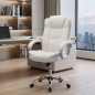 Silla Oficina New York | Reposabrazos | Altura Regulable | Diseño Ergonómico | Piel Sintética Blanca | Comodidad | Profesional