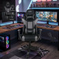 Juliet Professional Gamer Chair.  Gray Color 180º Inclination, Adjustable Height, Cervical and Lumbar Cushion