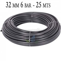 Tuyau d'arrosage PE 32mm 25m, 6 bar, polyéthylène agricole 32 mm noir