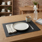 Mantel individual rectangular de cuero negro granulado | Medidas 45 x 30 cm | Elegancia y resistencia para tu mesa