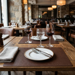  Rectangular Placemat - Brown Leather [45 x 30 cm]