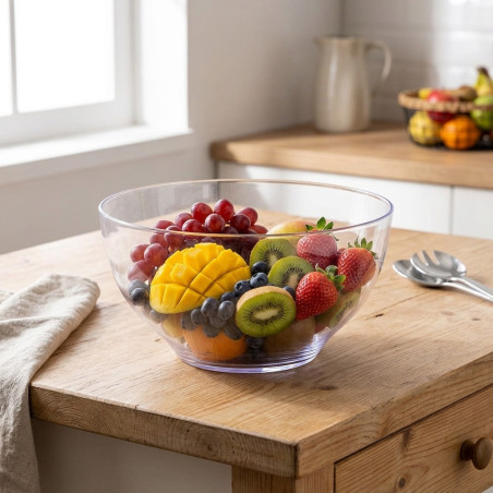 Saladier de fruits rond en acrylique transparent Lacor 4 L pour servir des aliments pour céréales et légumes, desserts