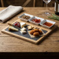 Tavolo in ardesia e bambù con ciotole per la presentazione del cibo [28 x 28 x 1.5 cm], Lacor