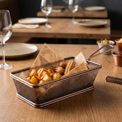  LACOR Rectangular bronze basket made of stainless steel [21 x 11 x 6 cm]