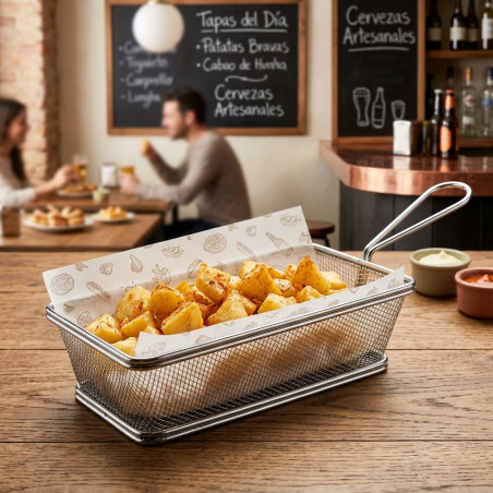  LACOR Rectangular basket made of stainless steel [21 x 11 x 6 cm]