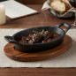 Casserole / Poêle Ovale traitée aelter Magma 17 x 12, Fonte, noir