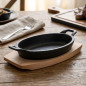 Cacerola Oval Lacor Hierro Fundido 23 x 12 x 6 Cm | Diseño Sin Base Magma | Resistente Y Cocina Uniforme Profesional