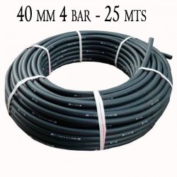 Tuyau d'arrosage PE 40mm 25m, 4 bar, polyéthylène agricole 40 mm noir