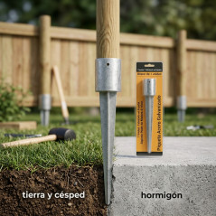 Holzpfostenstütze Ø 10 cm/90 cm | Runder, verzinkter Stahlpfahl | Einschlagen von Ankern in Holzpfostenfundamente zum Eingraben