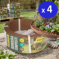 Bordura Composite Marron Oscuro 0,09 x 5 Metros | Pack 4 Borduras de Grosor 4,5 mm | Ideal para Jardin