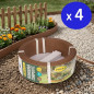Pack 4 x Brown Composite Border 0.09 x 5 meters with a thickness of 4.5 mm, ideal for gardens