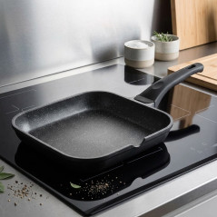 LACOR Grillpfanne - Smooth Eco Stone Grill - Schwarz [24 x 24 cm]