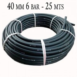 Tuyau d'arrosage PE 40mm 25m, 6 bar, polyéthylène agricole 40 mm noir