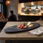 LACOR Oval platter in melamine with a marble-style finish.  Measurements: 65 x 26 x 3 cm
