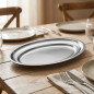 Plato bandeja fuente de servicio 45 x 29 cm | Fuente Oval Acero Inoxidable Lacor  | Para Servir, Decorar y Presentar alimentos
